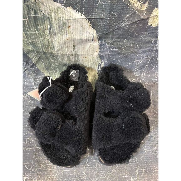 New Birkenstock Papillio Arizona Teddy Shearling Fur Platform Sandals Black EU37 - Picture 5 of 9